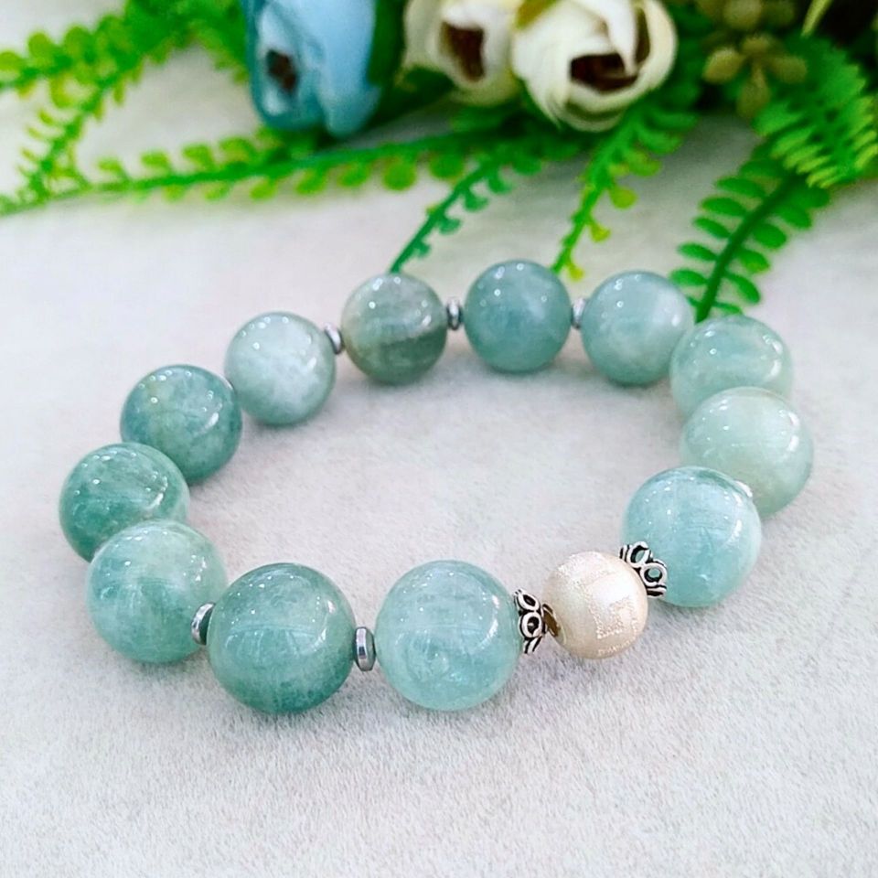 Aquamarin-Sonderdesign-Natursteinarmband B746