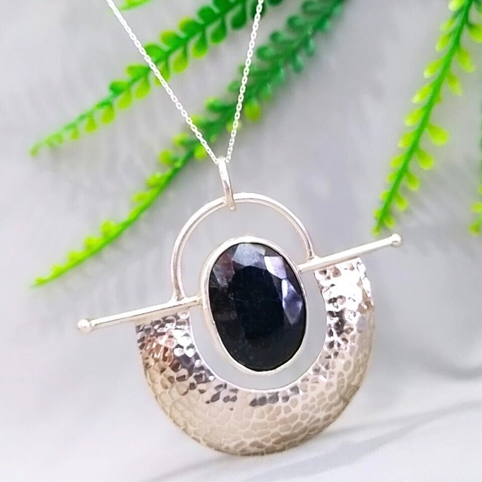 Doğal Safir Taşı Özel Tasarım Kolye – TSR1346