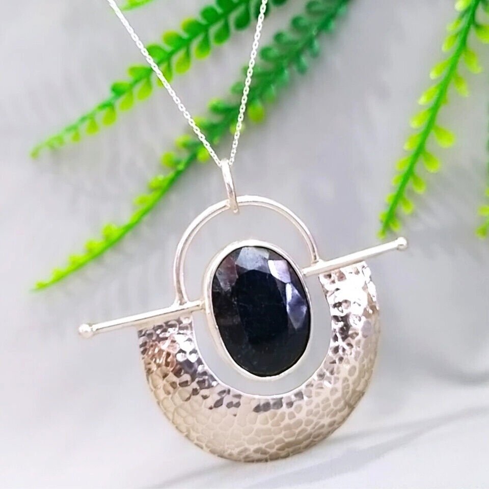 Doğal Safir Taşı Özel Tasarım Kolye – TSR1346