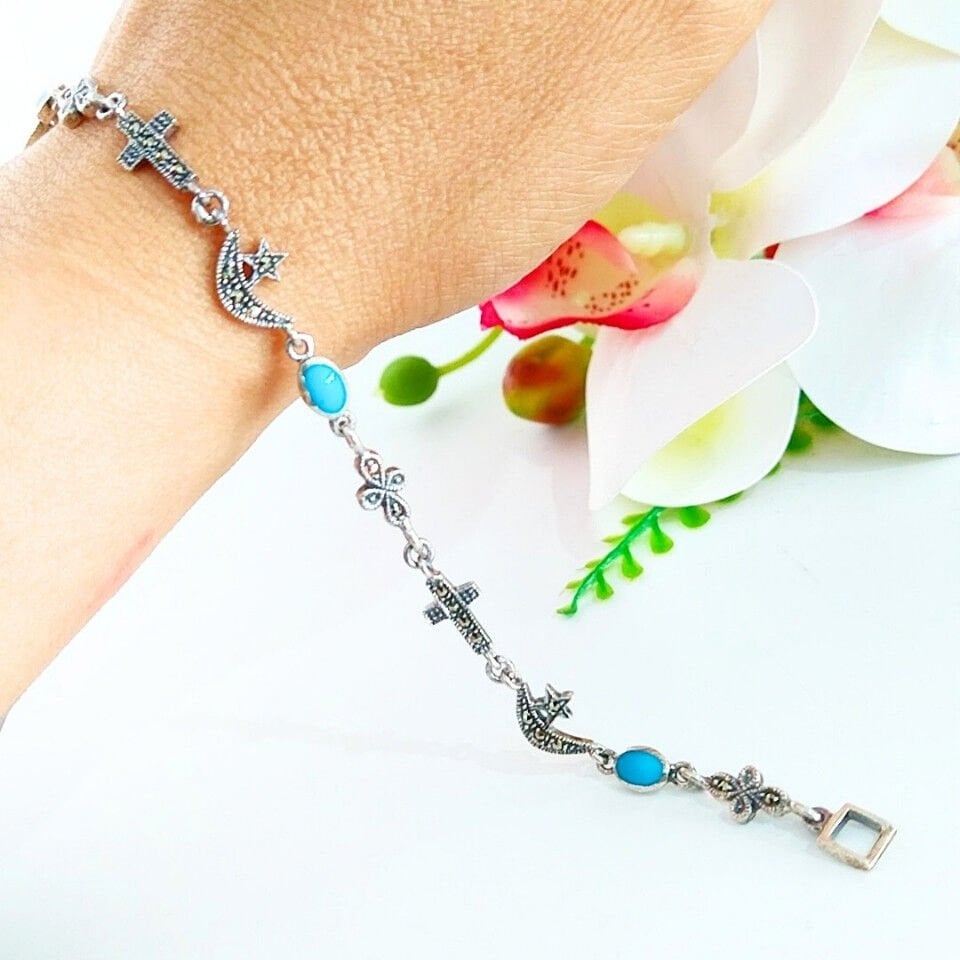 Turkuaz Taşı Özel Tasarım Bileklik - OTB207