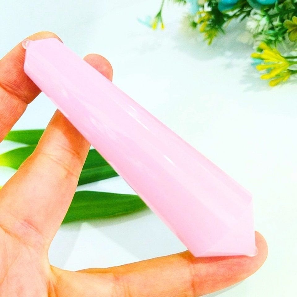 Pembe Kuvars Vogel Kristali 24 Faset 10cm
