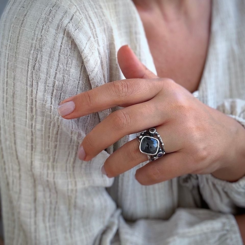 Sapphire Stone Special Design Ring - OTS1123