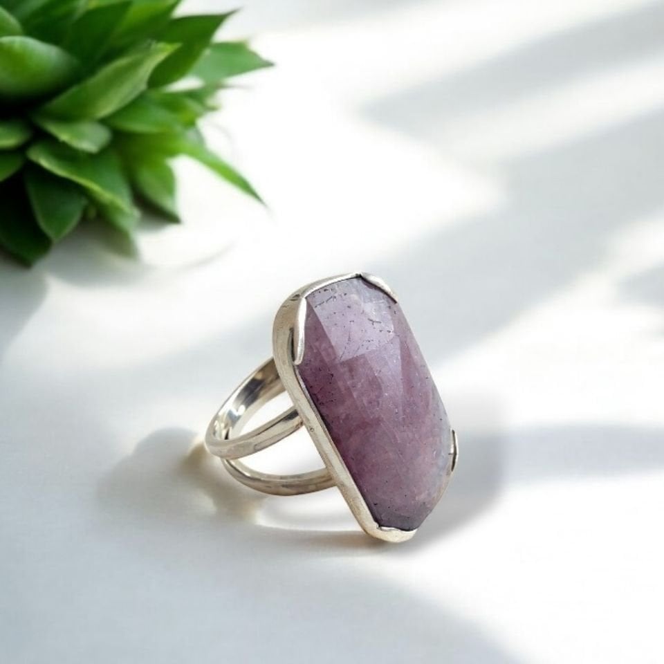 Pembe Safir Özel Tasarım Yüzük - OTS1124