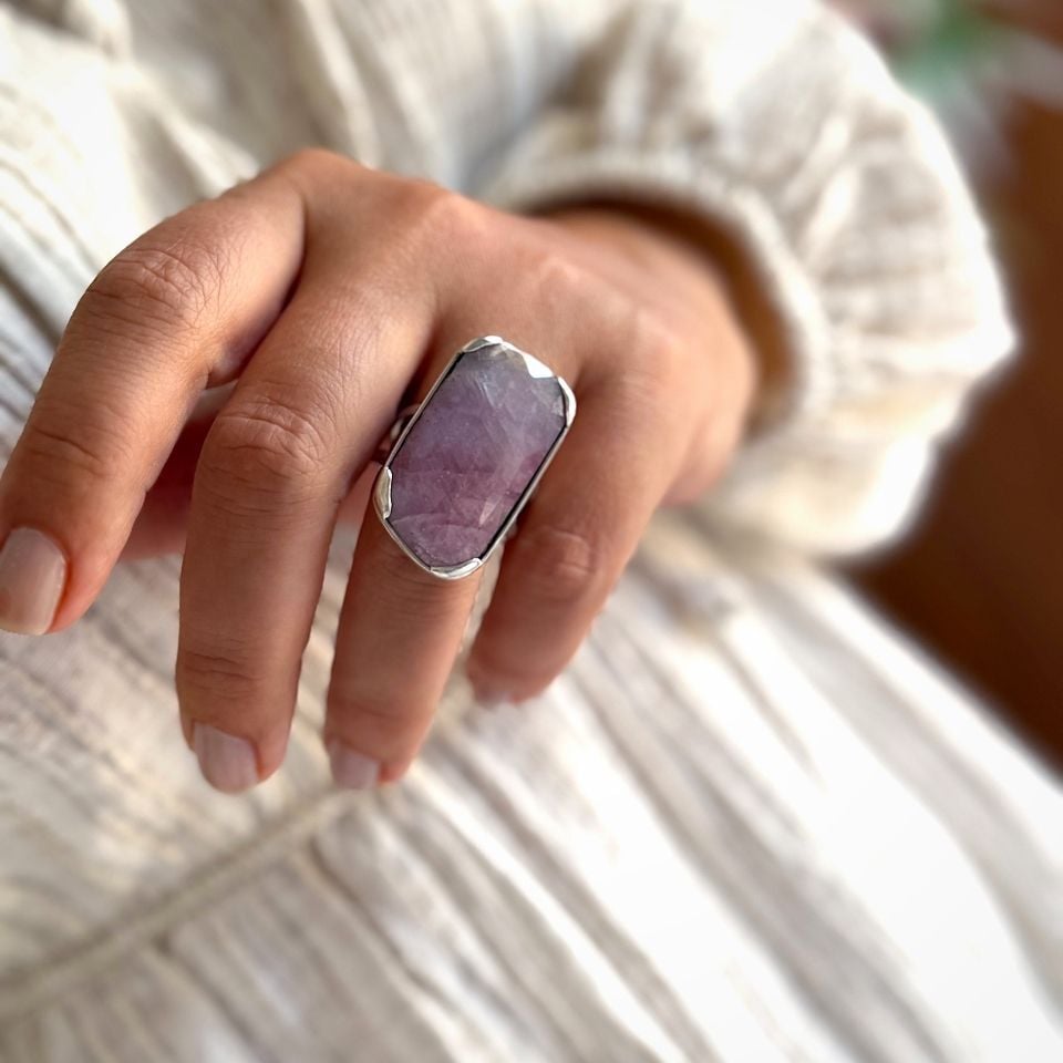 Pembe Safir Özel Tasarım Yüzük - OTS1124