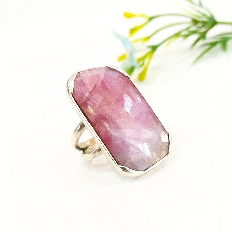 Pembe Safir Özel Tasarım Yüzük - OTS1124
