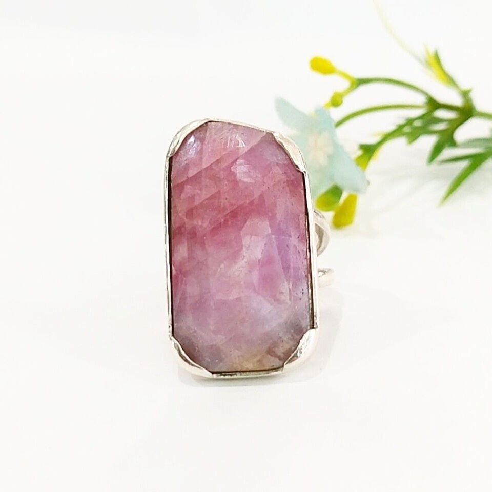 Pembe Safir Özel Tasarım Yüzük - OTS1124