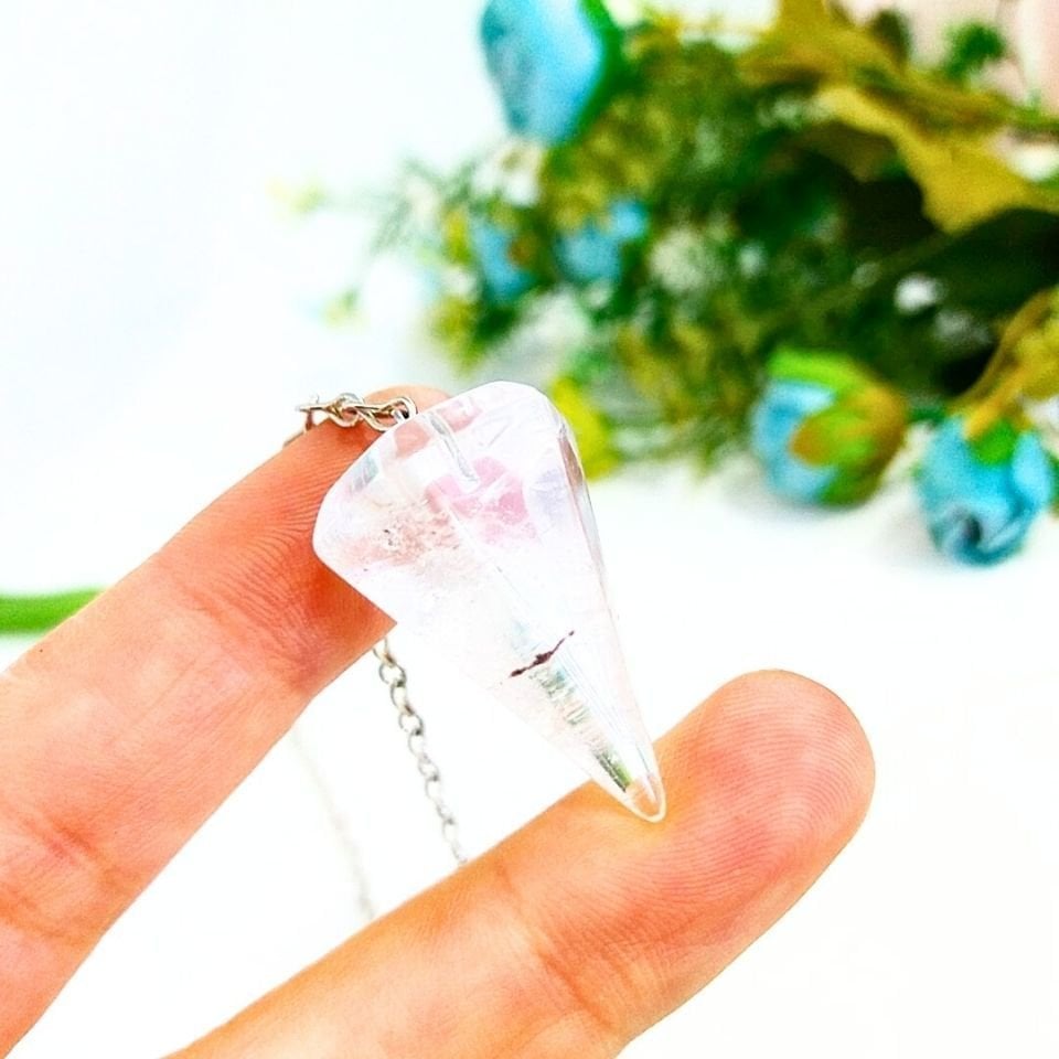 Crystal Quartz Stone Pendulum - PAN026