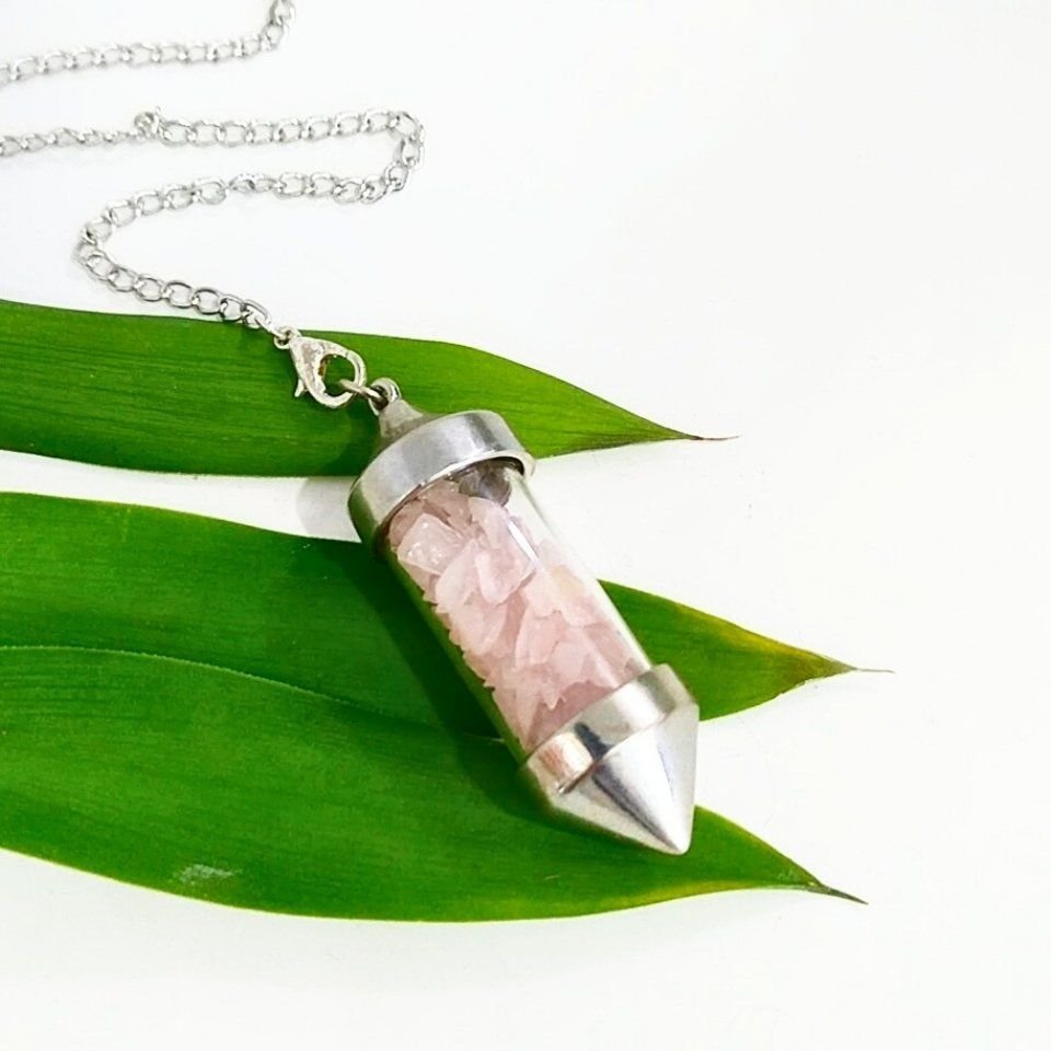 Pendel aus rosa Quarzstein - PAN036