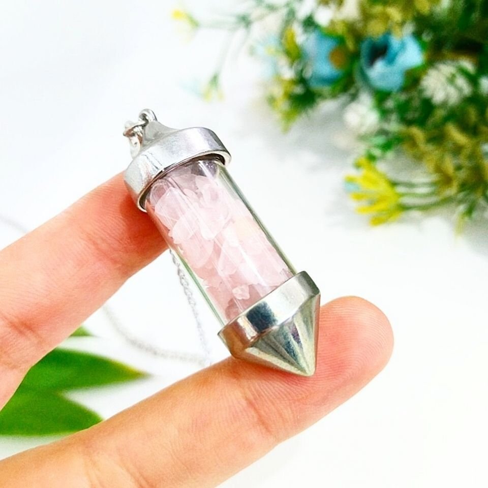 Pembe Kuvars Taşı Pandül Sarkaç - PAN036