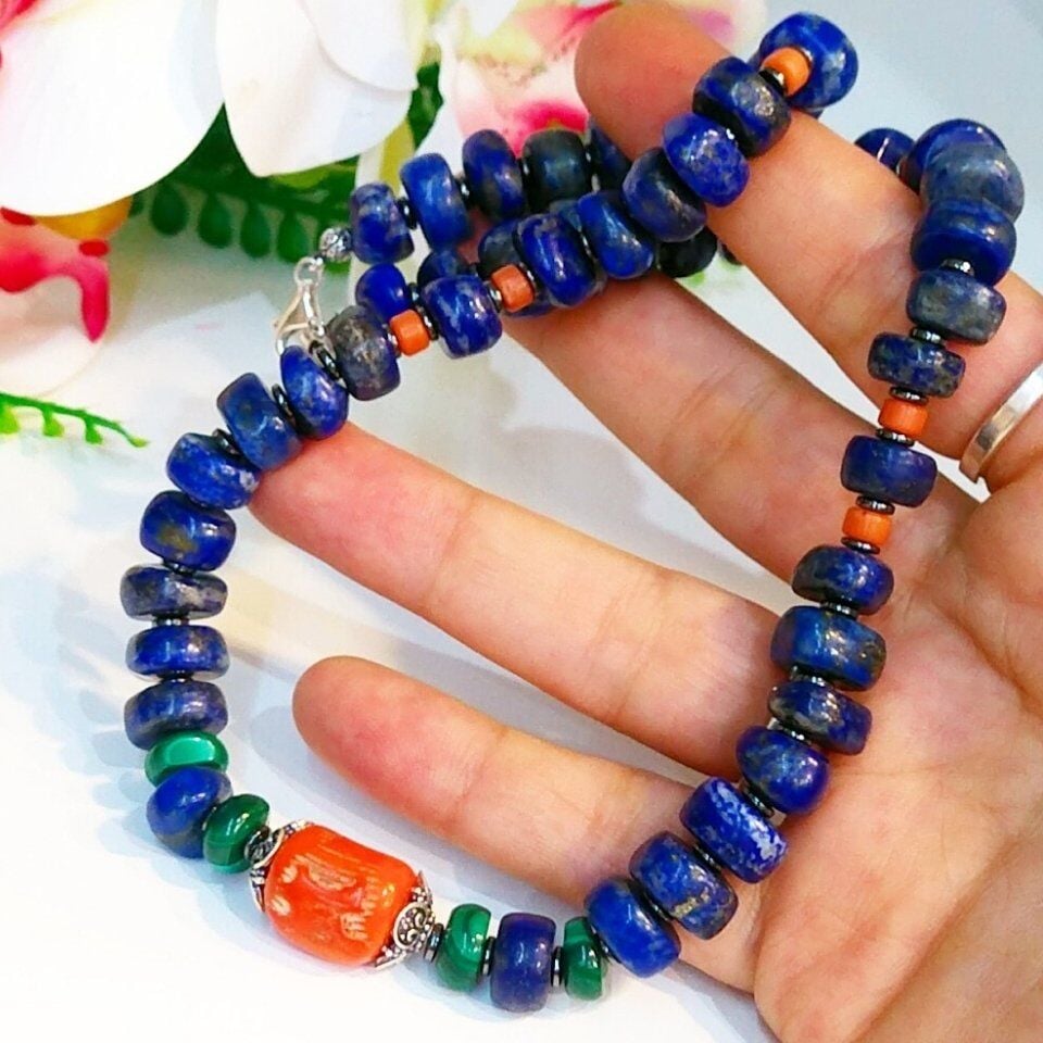 Lapis ve Mercan Doğal Taş Kolye - DKLY310