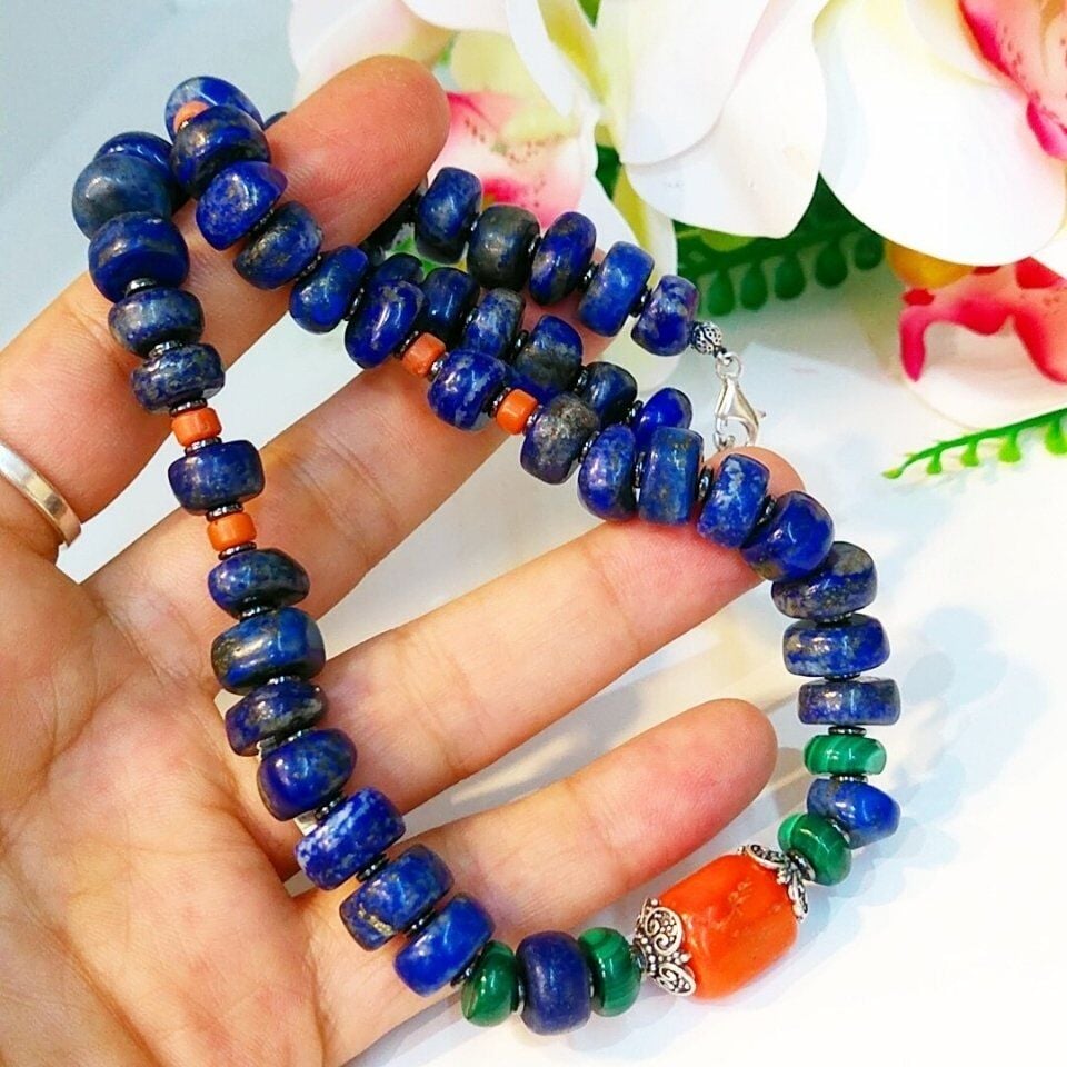 Lapis ve Mercan Doğal Taş Kolye - DKLY310