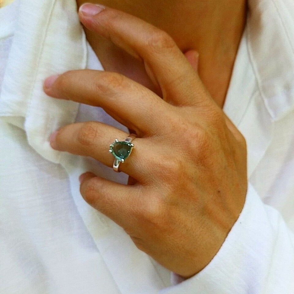 Watermelon Tourmaline Natural Stone Ring - OTS1131