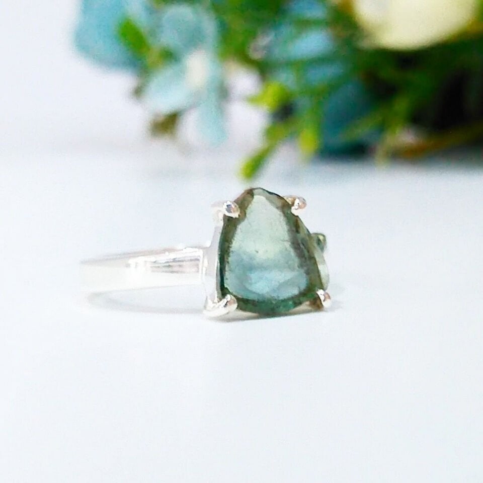 Watermelon Tourmaline Natural Stone Ring - OTS1131