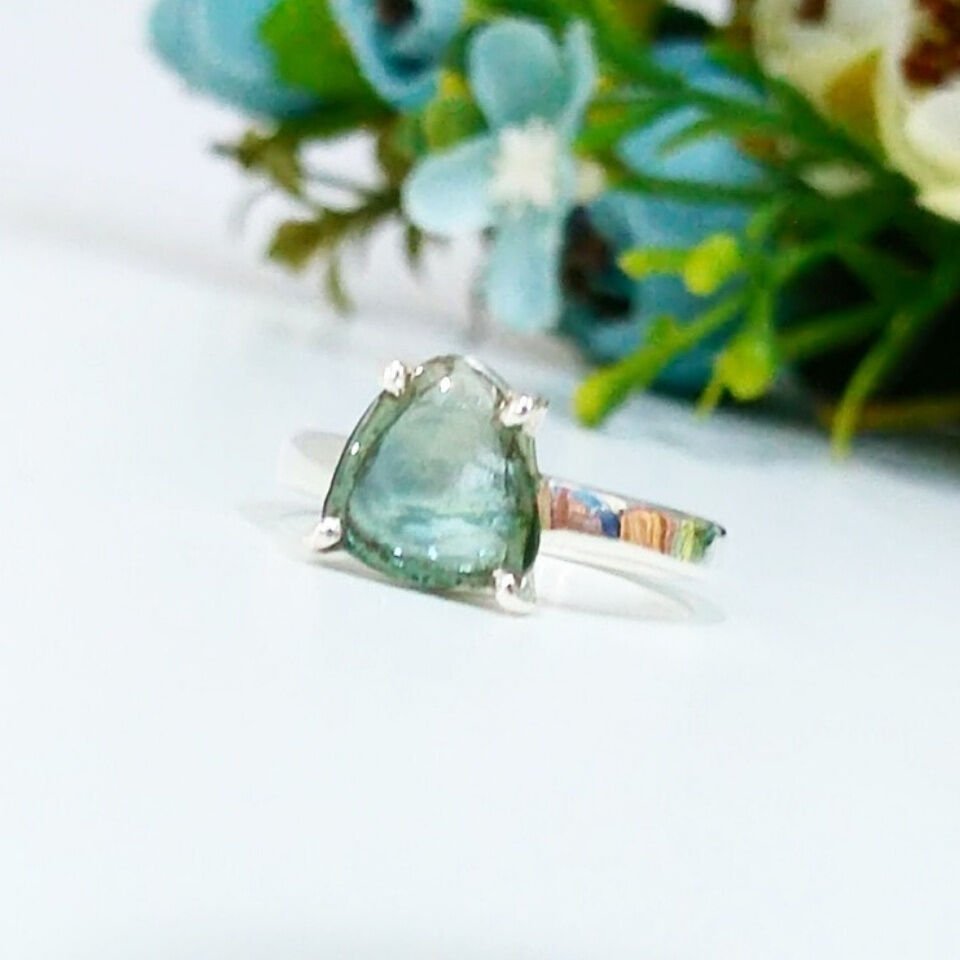 Watermelon Tourmaline Natural Stone Ring - OTS1131