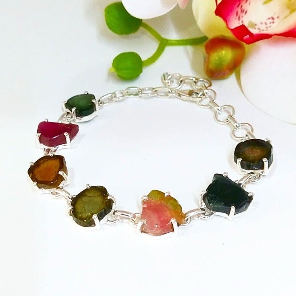 Watermelon Tourmaline Special Design Bracelet - OTB219