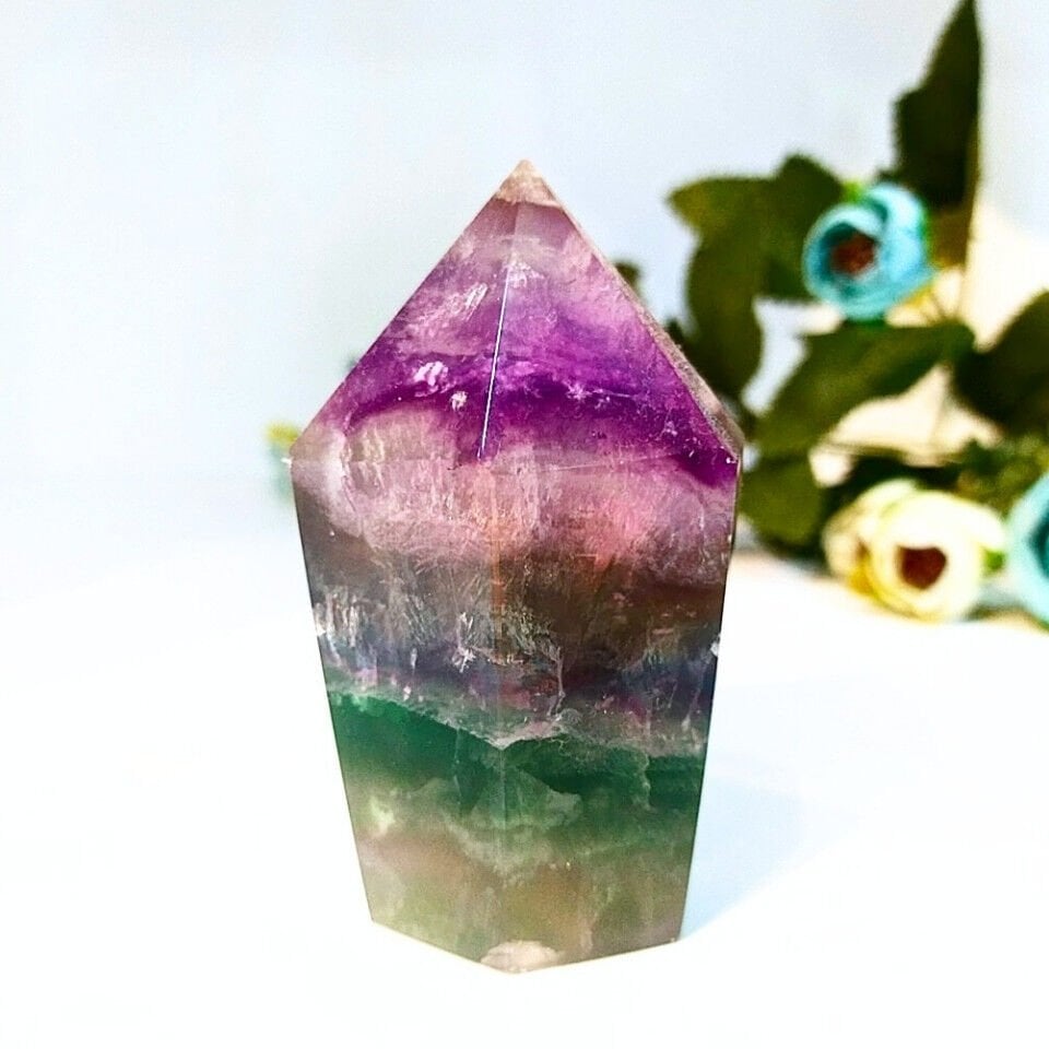 Fluorit Naturstein Prismenturm - MNR1097