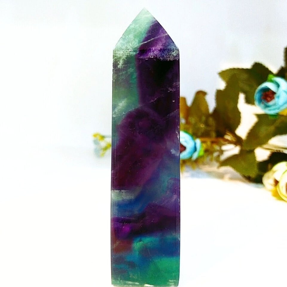 Fluorite Natural Stone Prism Tower - MNR1105