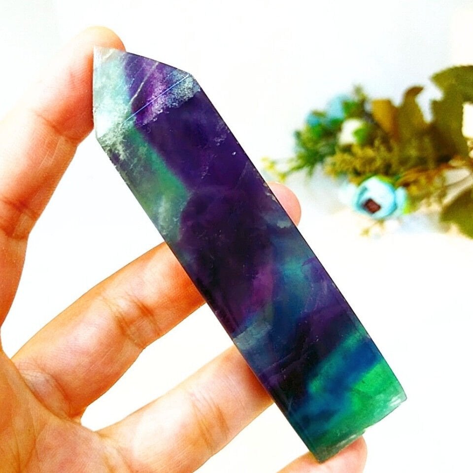 Fluorite Natural Stone Prism Tower - MNR1105