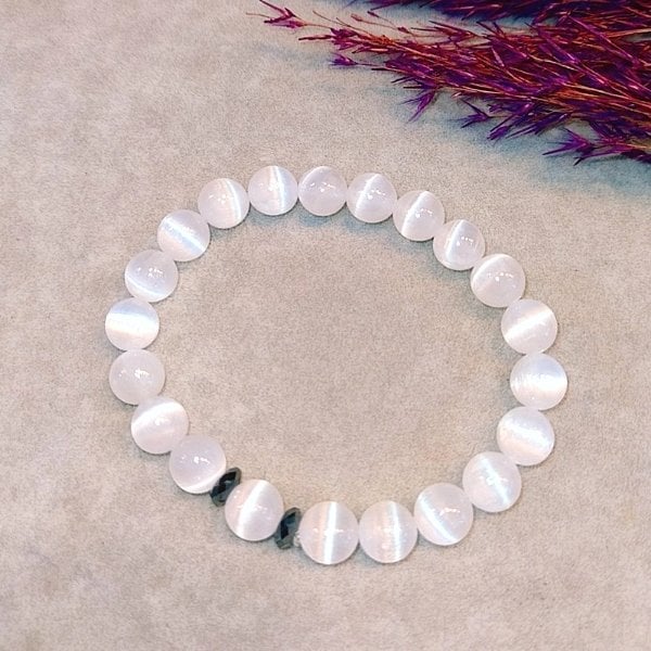 Selenit Doğaltaş Bileklik 8 mm