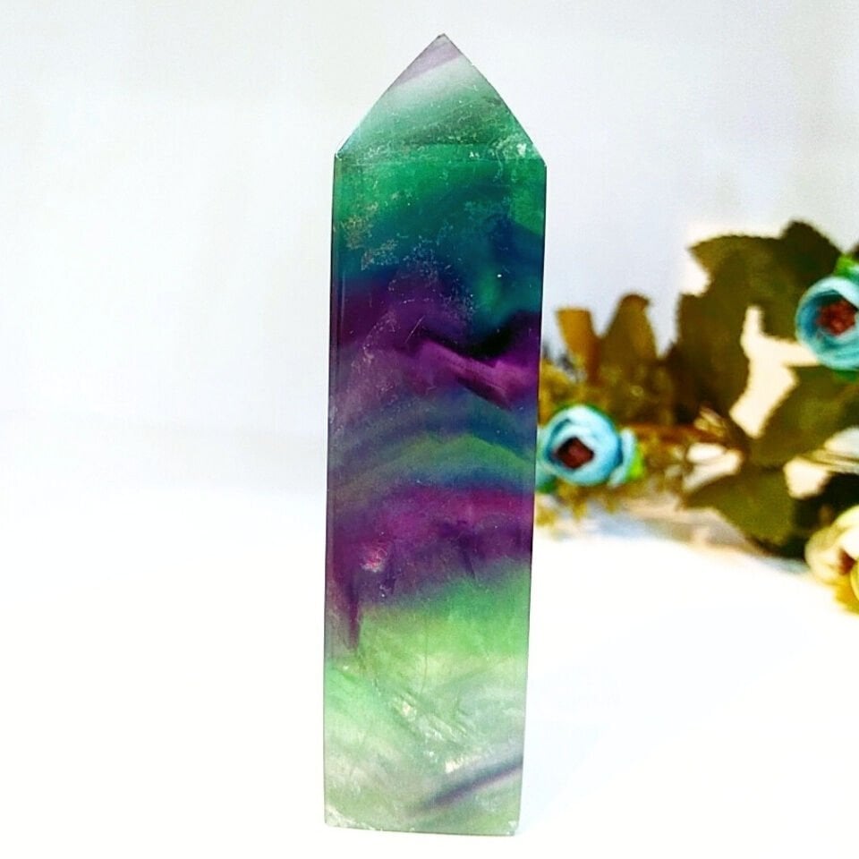 Fluorite Natural Stone Prism Tower - MNR1107
