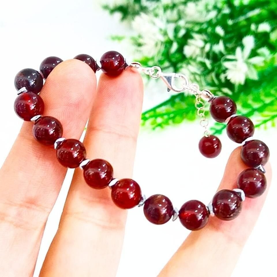 Hessonit Garnet Doğal Taş Bileklik