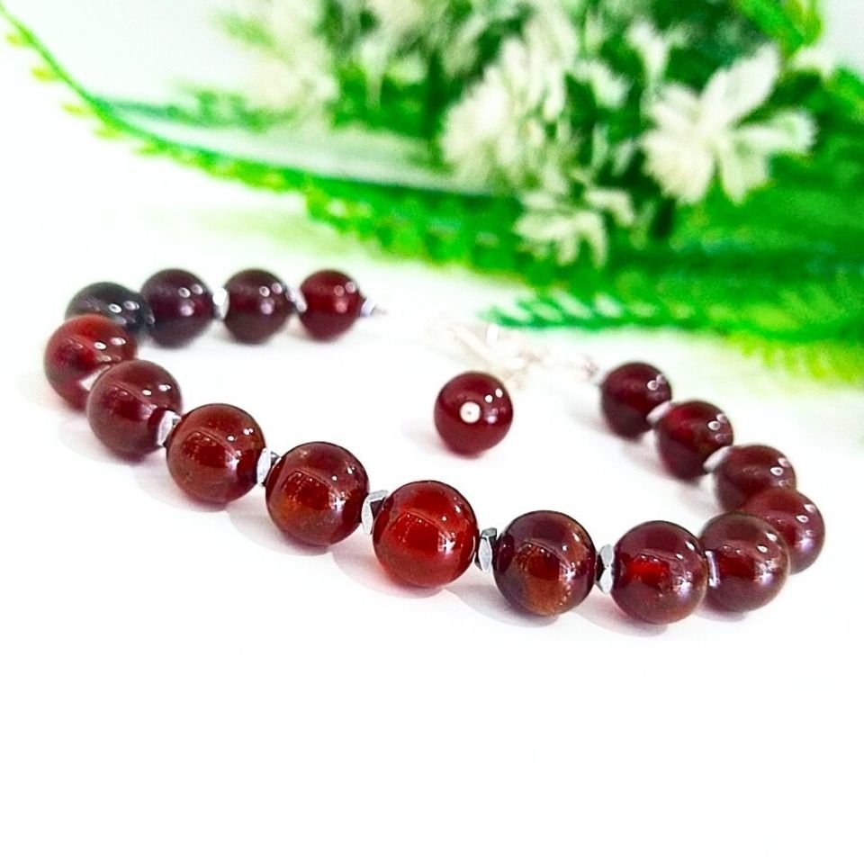 Hessonit Garnet Doğal Taş Bileklik