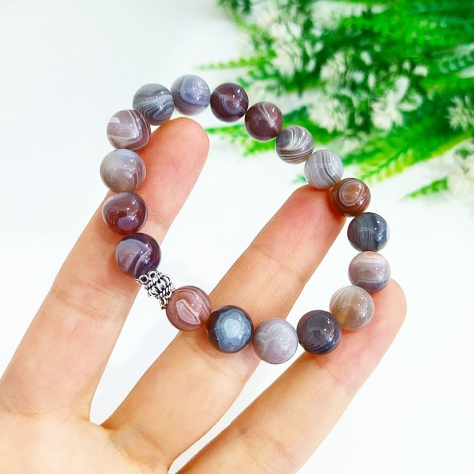 Botswana-Achat 10 mm Natursteinarmband