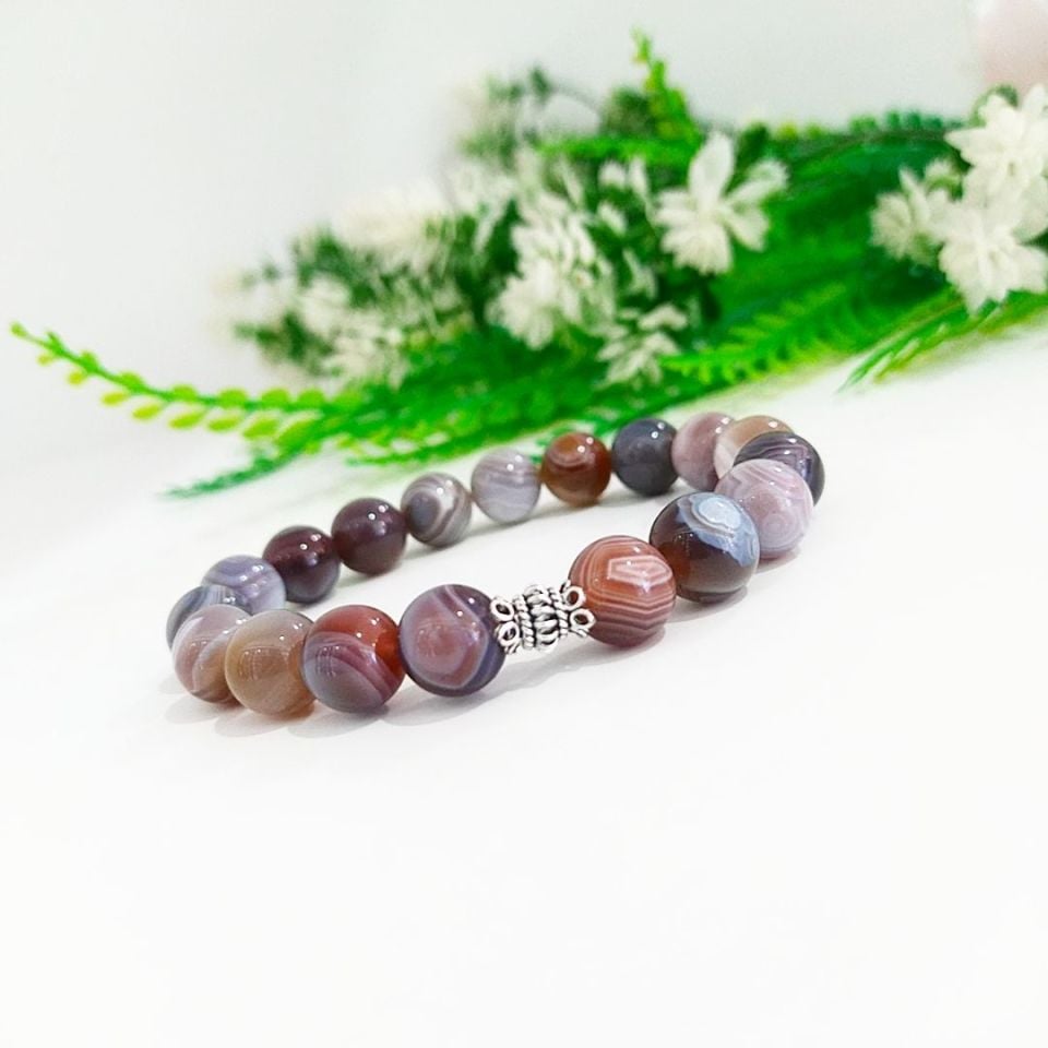 Botswana-Achat 10 mm Natursteinarmband