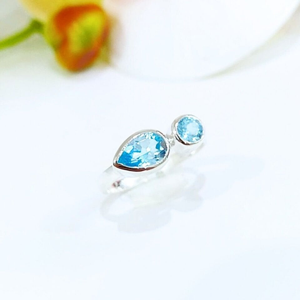 Blue Topaz Special Design Ring - OTS1139