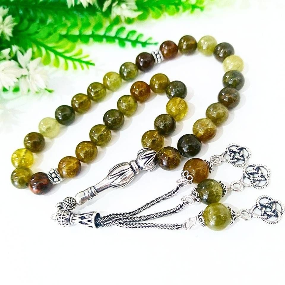 Yeşil Garnet 8mm Doğal Taş Tesbih