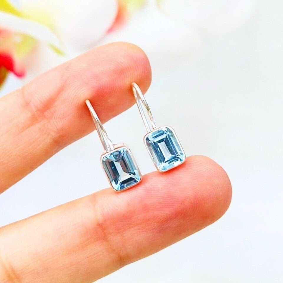 Blue Topaz Special Design Earrings - KP958