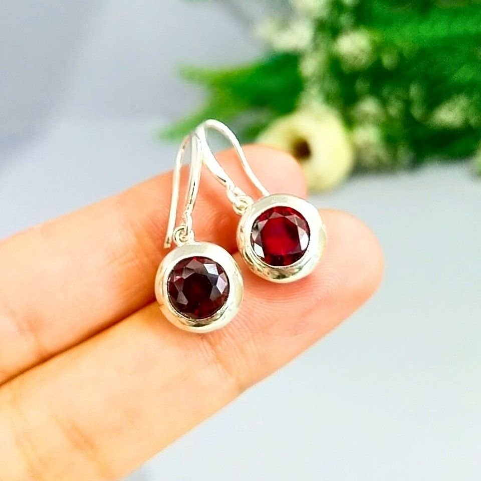 Granat Taşı Özel Tasarım Küpe