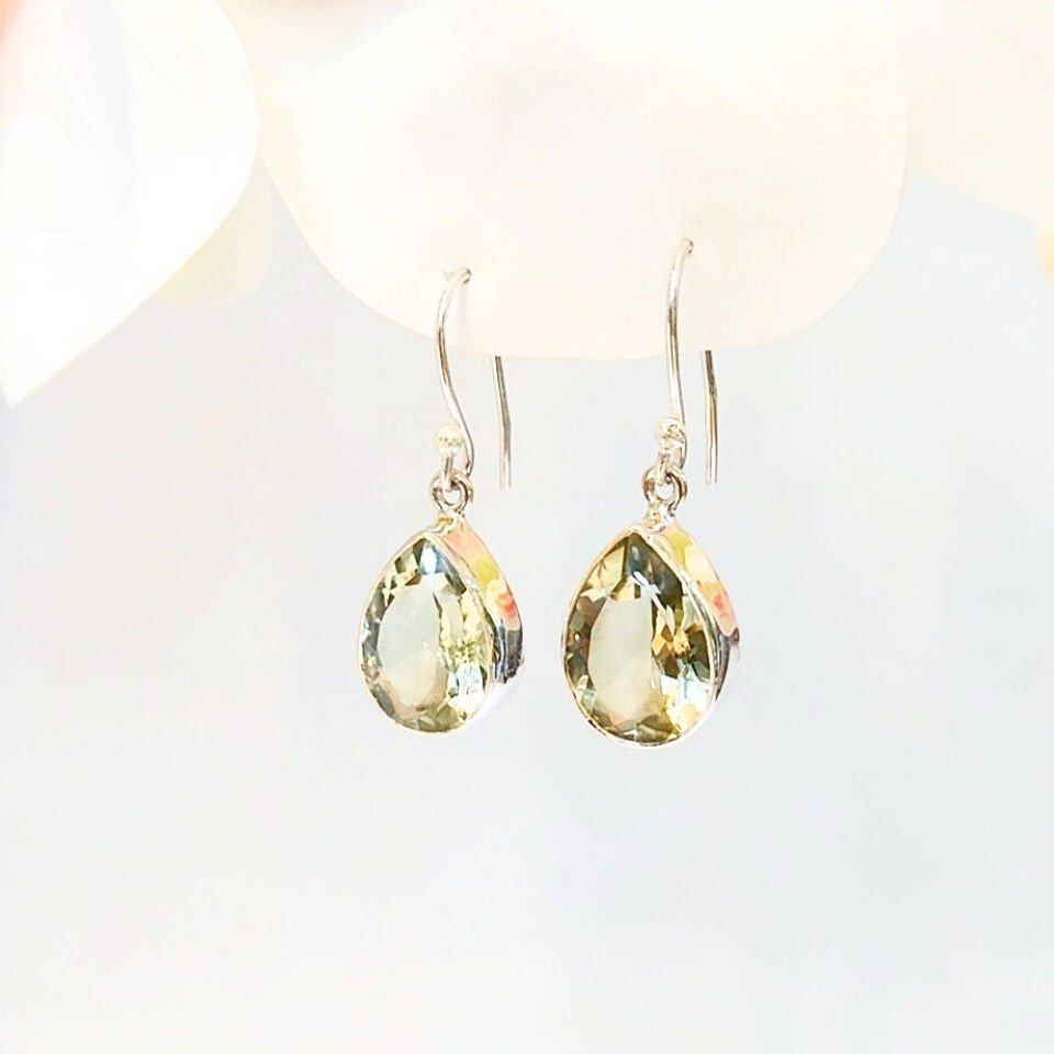 Green Topaz Özel Tasarım Küpe - KP962
