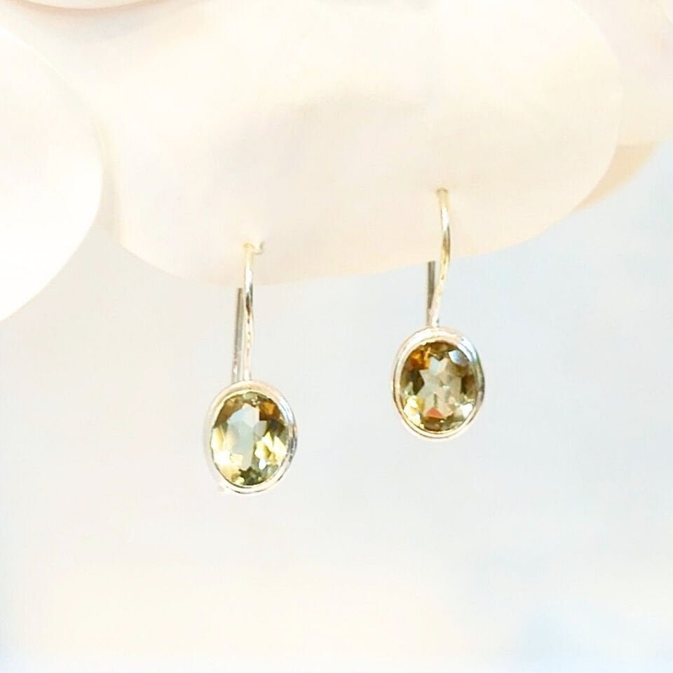 Green Topaz Özel Tasarım Küpe - KP963