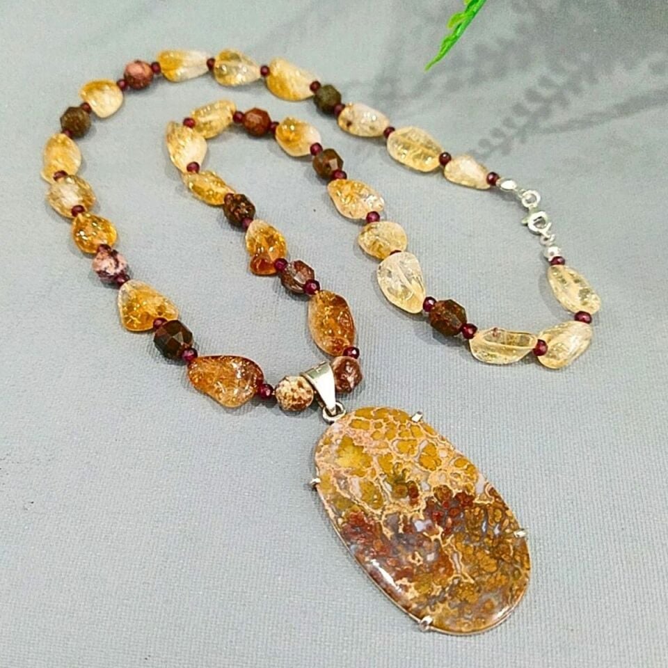 Ağaç Opal Özel Tasarım Kolye