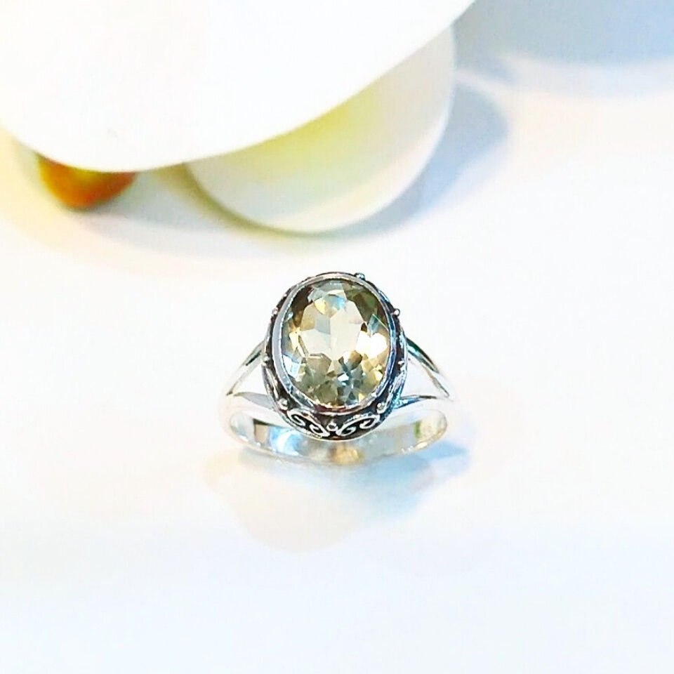 Green Topaz Special Design Ring - OTS1141