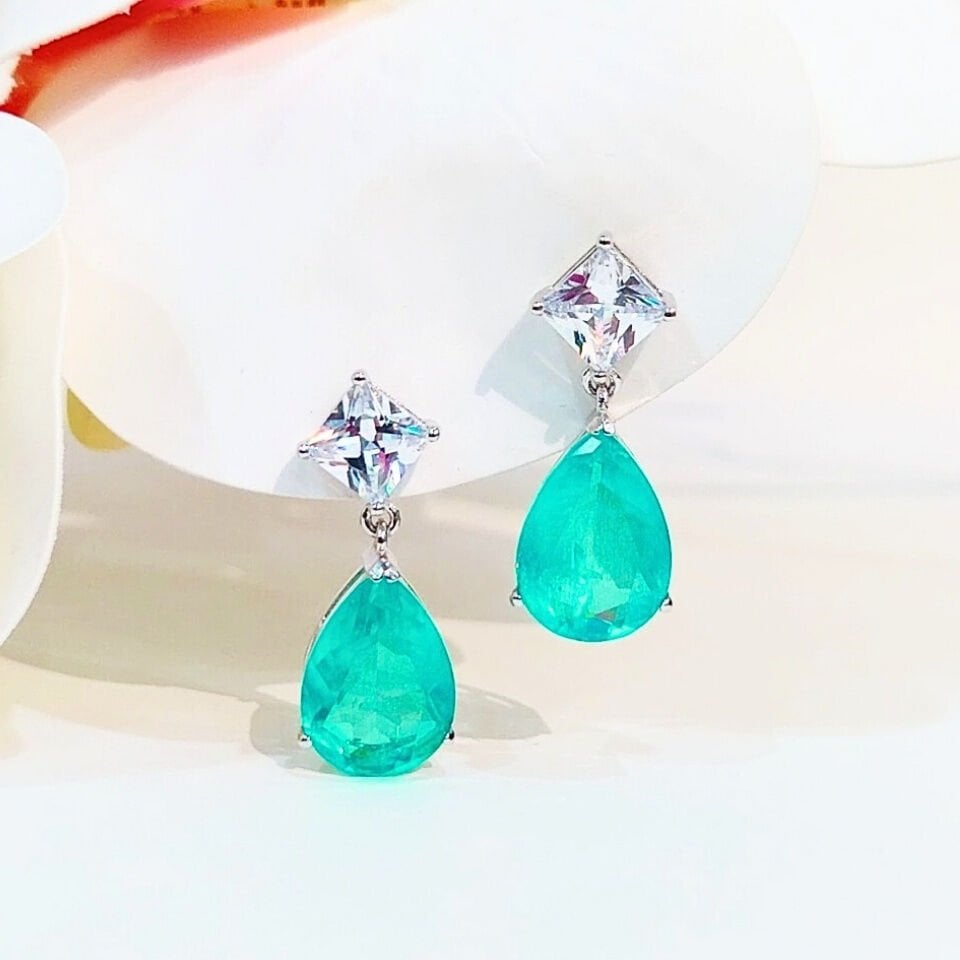 Paraiba Turmalin Özel Tasarım Küpe - KP972