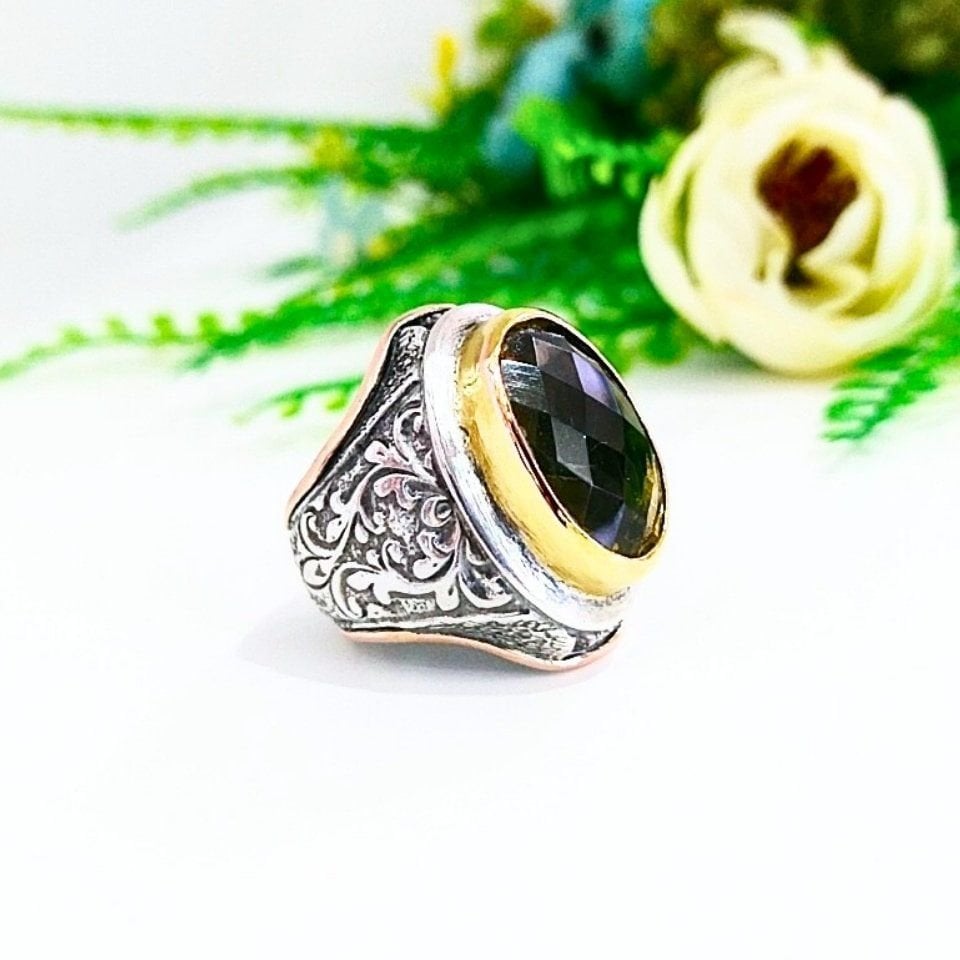 Limon Topaz Taşı Erkek Yüzük – ERY31