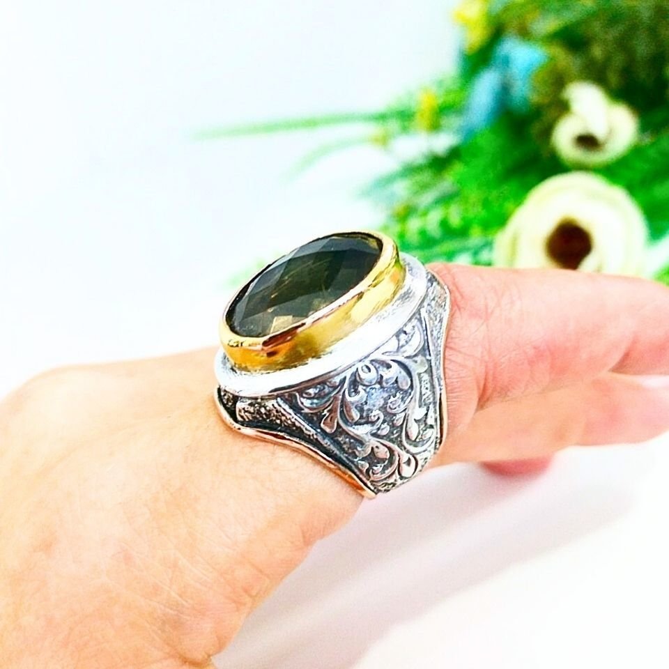 Limon Topaz Taşı Erkek Yüzük – ERY31