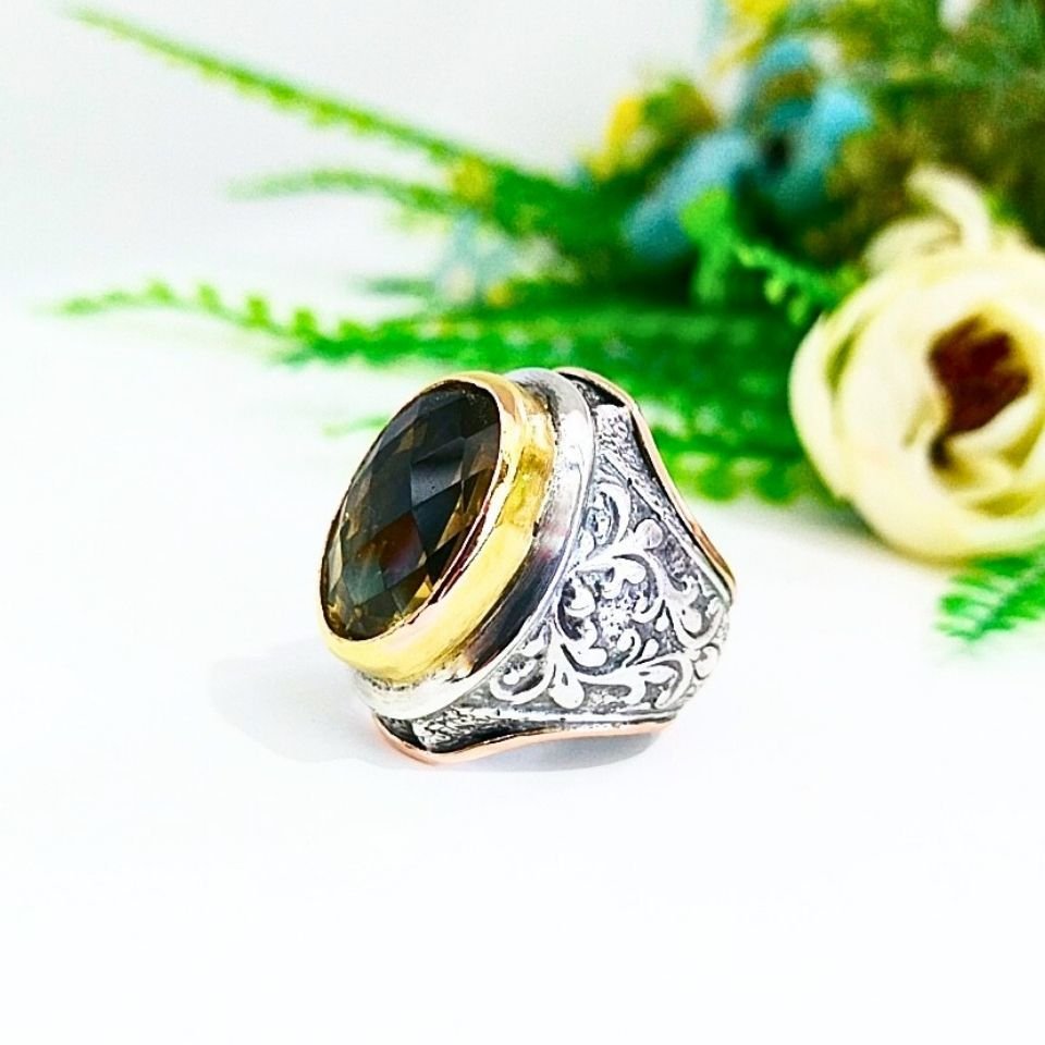 Limon Topaz Taşı Erkek Yüzük – ERY31