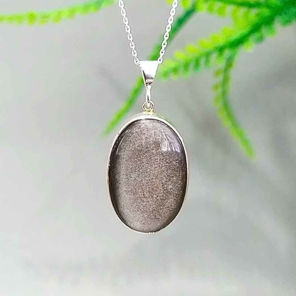 Silver Obsidyen Taşı Kolye O06