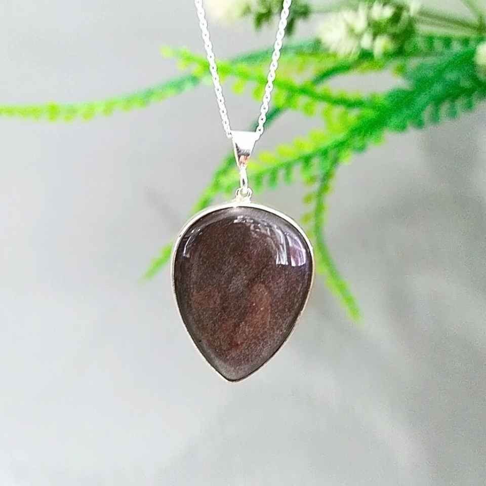 Silver Obsidyen Taşı Kolye O07