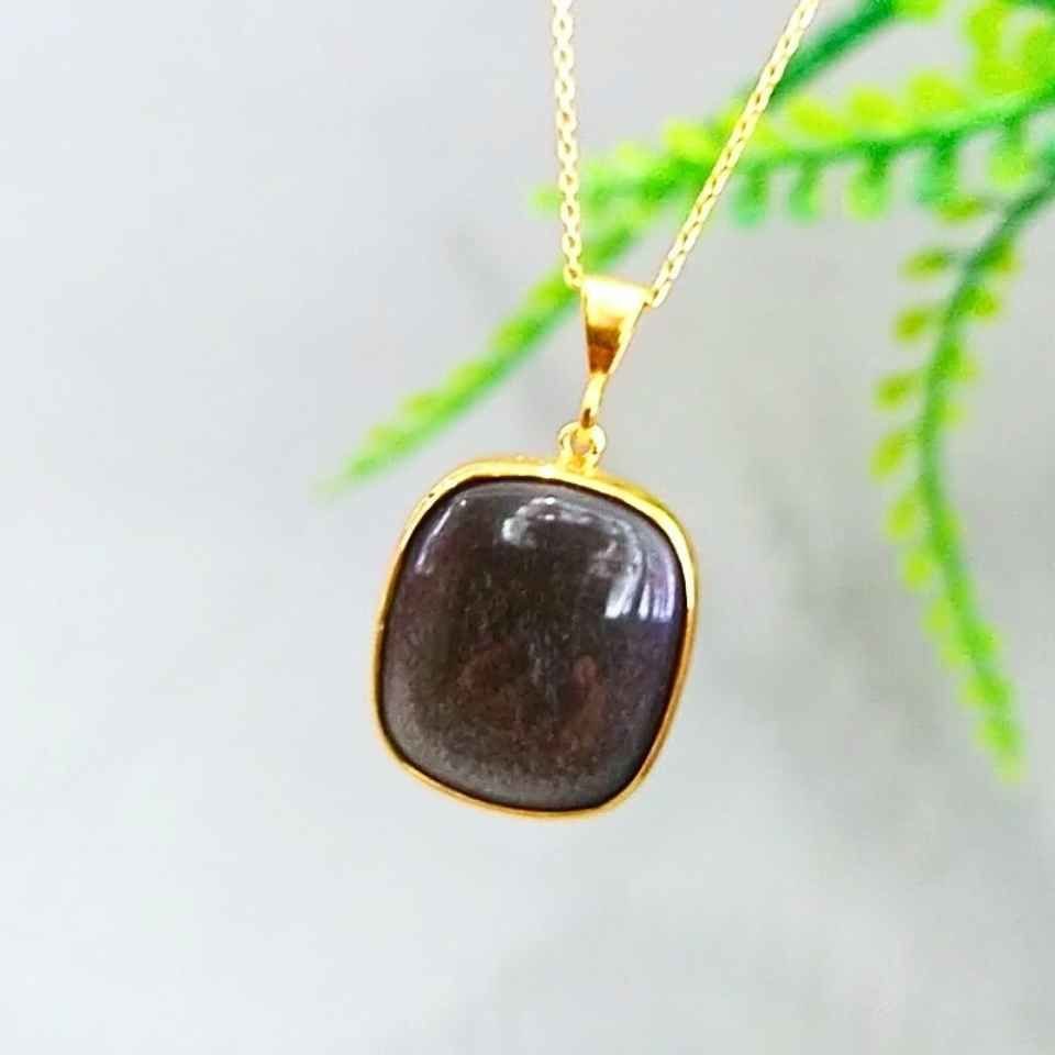 Silver Obsidyen Taşı Kolye O08