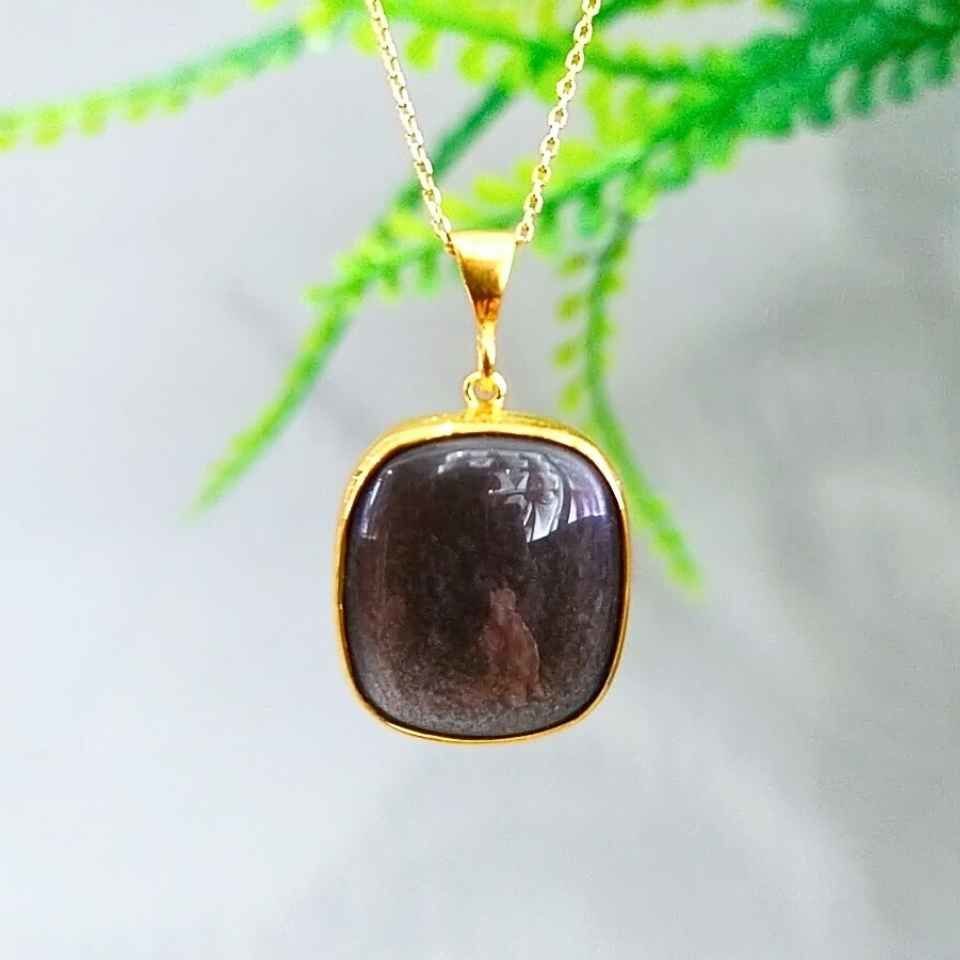 Silver Obsidyen Taşı Kolye O08