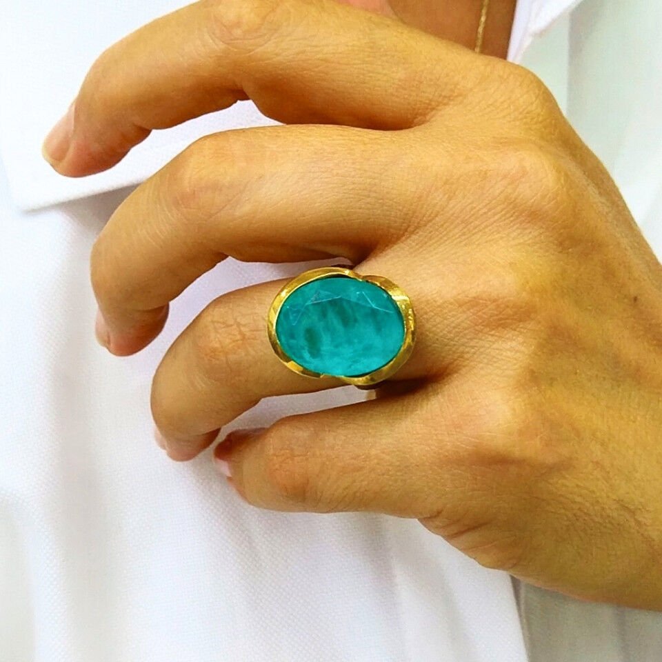 Paraiba Turmalin Özel Tasarım Yüzük - OTS1146