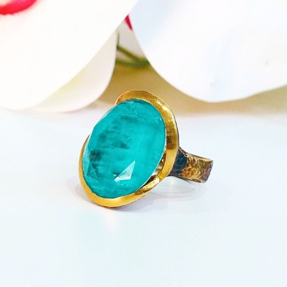 Paraiba Turmalin Özel Tasarım Yüzük - OTS1146