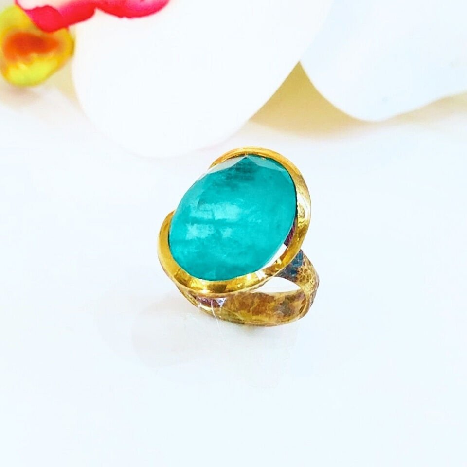 Paraiba Turmalin Özel Tasarım Yüzük - OTS1146