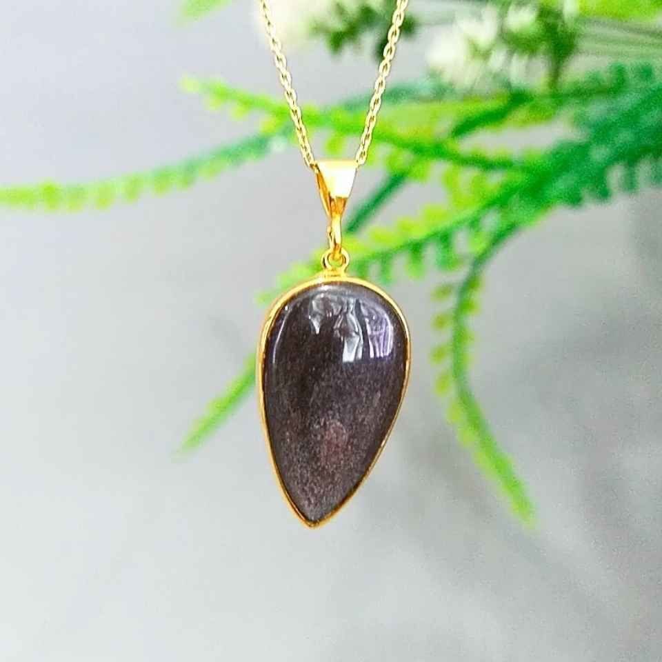 Silver Obsidyen Taşı Kolye O10