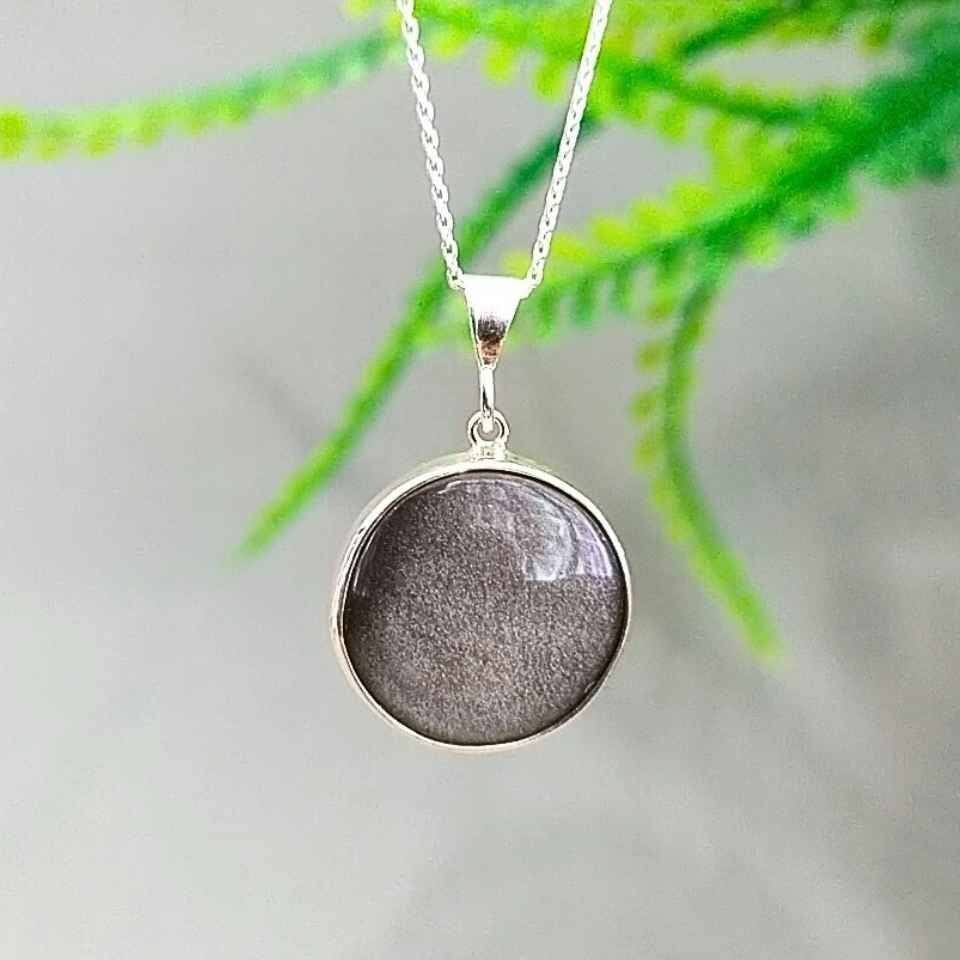 Silver Obsidyen Taşı Kolye O11