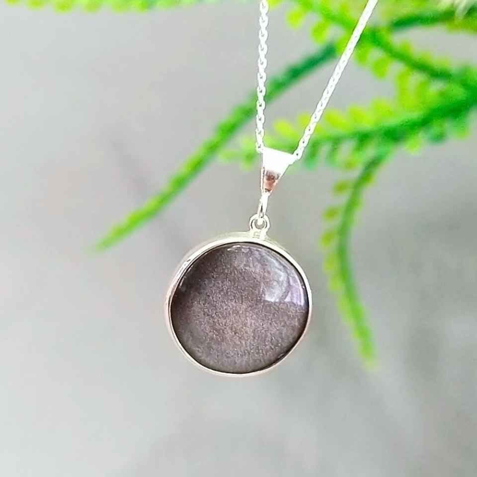 Silver Obsidyen Taşı Kolye O11